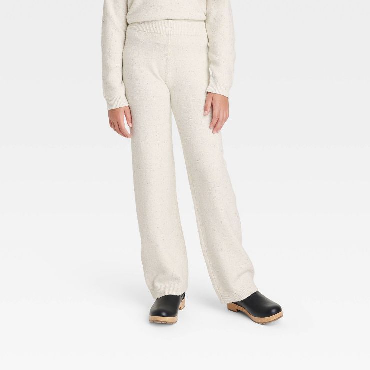 Girls' Sweater Pants - Cat & Jack™ Cream | Target