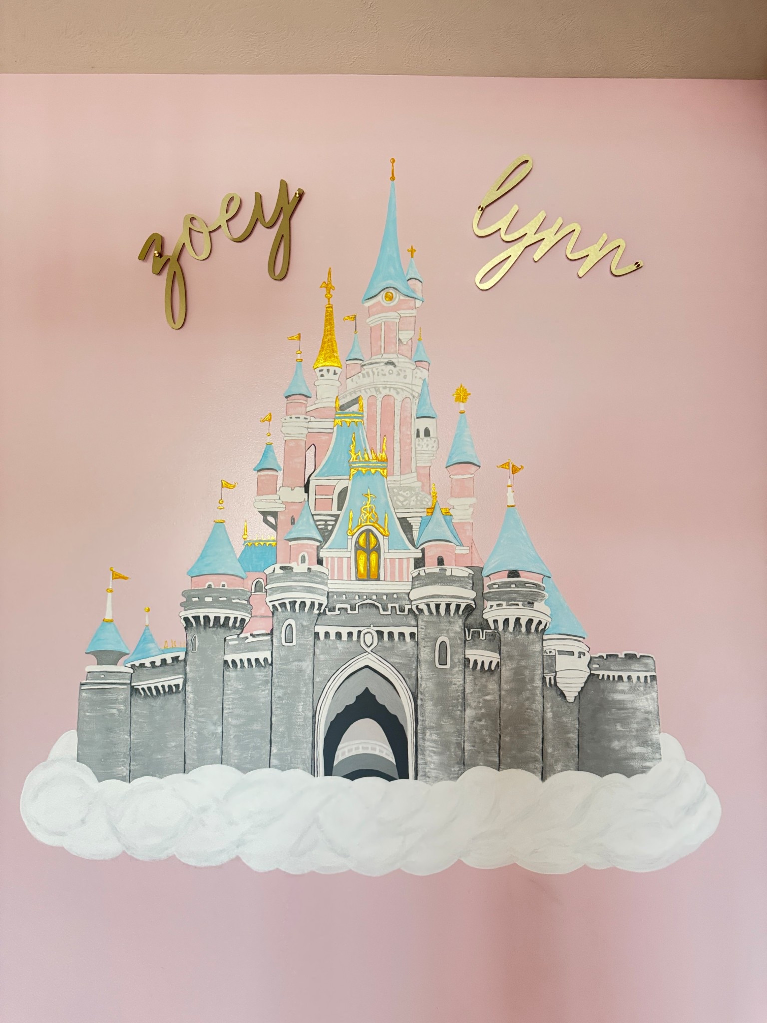 Name sign for Zoey’s nursery above her princess castle mural. From pottery barn kids

#LTKFamily #LTKBaby #LTKHome
