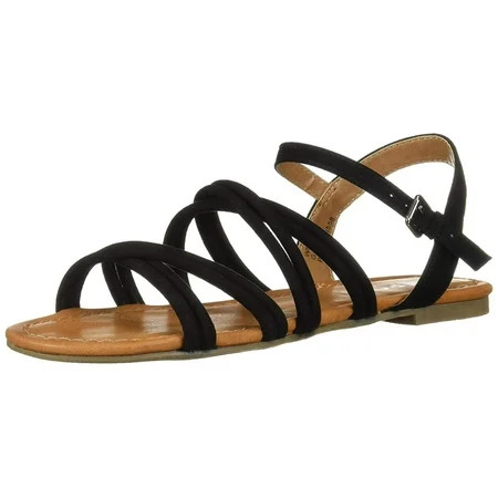 Report Womens Gal Open Toe Casual Ankle Strap Sandals, Black, Size 7.5 | Walmart (US)