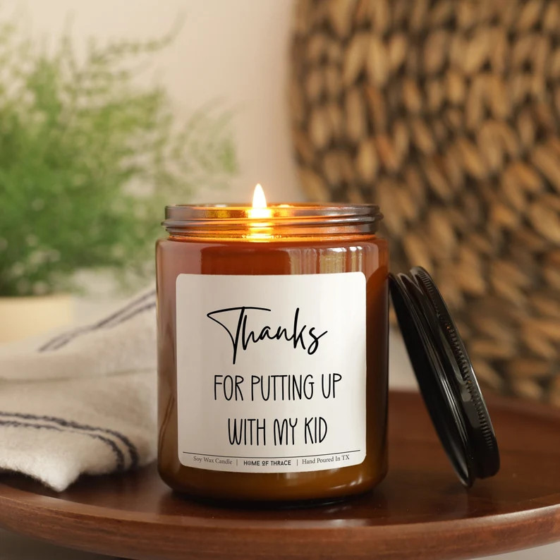 Thanks for Putting up With My Kid Preschool Kindergarten Daycare Teacher Gift Candle - Etsy | Etsy (US)