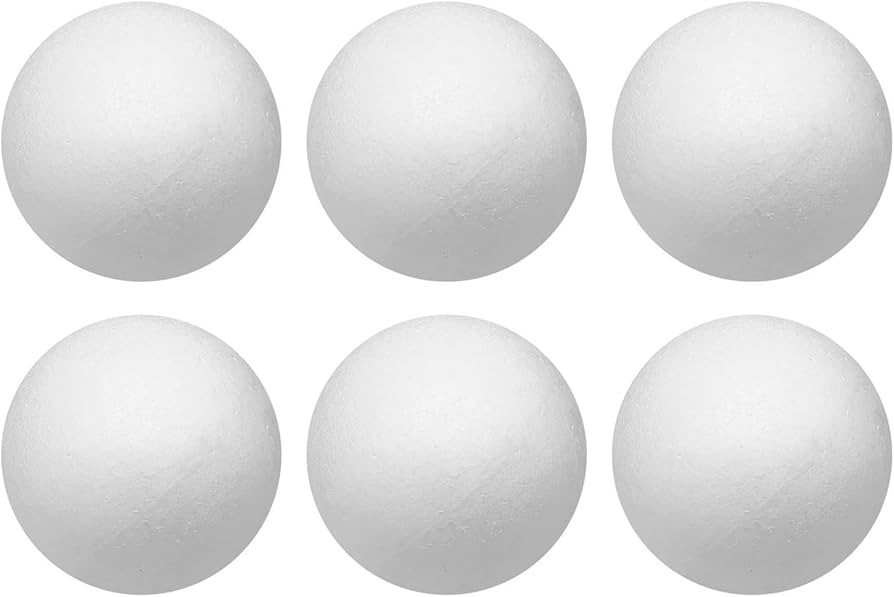 Crafjie Craft Foam Balls 6 Inches Diameter 6-Pack, Smooth Polystyrene Round Foam Balls, for DIY A... | Amazon (US)