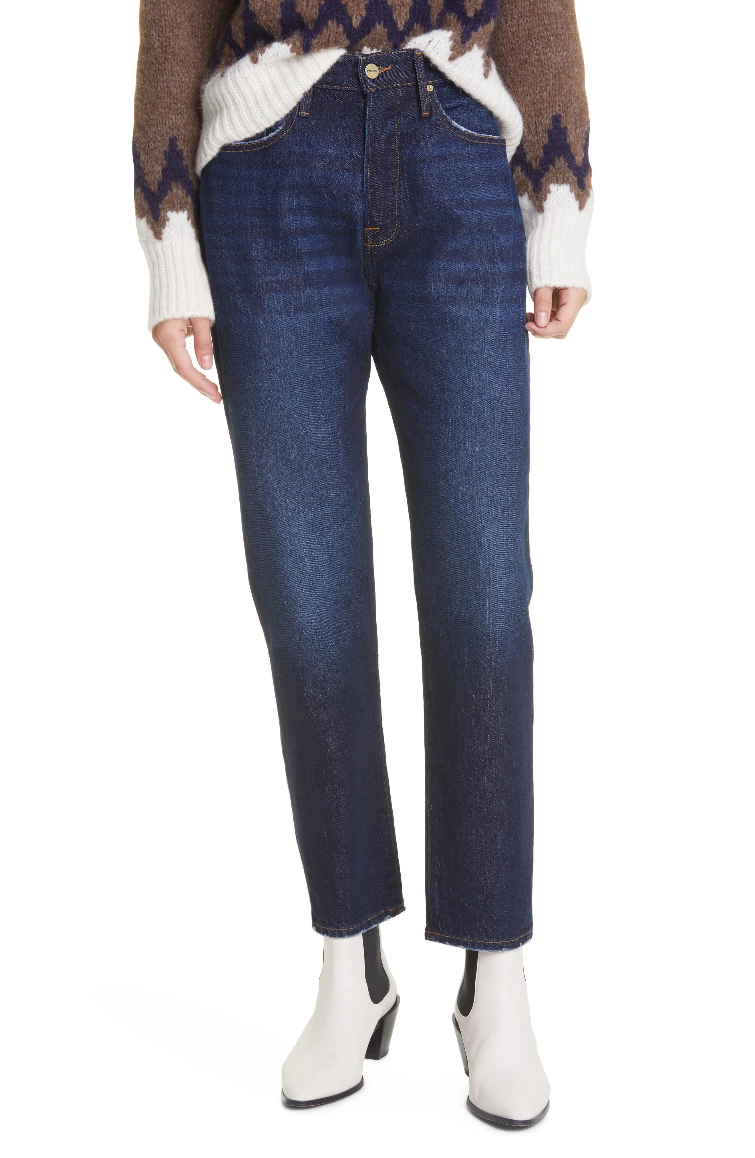 FRAME Le Original High Waist Slim Straight Leg Jeans in Hallam at Nordstrom, Size 29 | Nordstrom