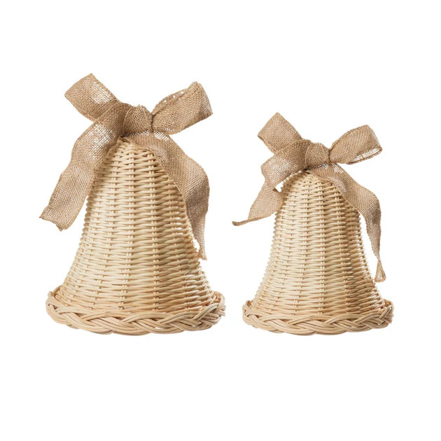 Wicker Sleigh Bells - Set of 2 | Cailini Coastal