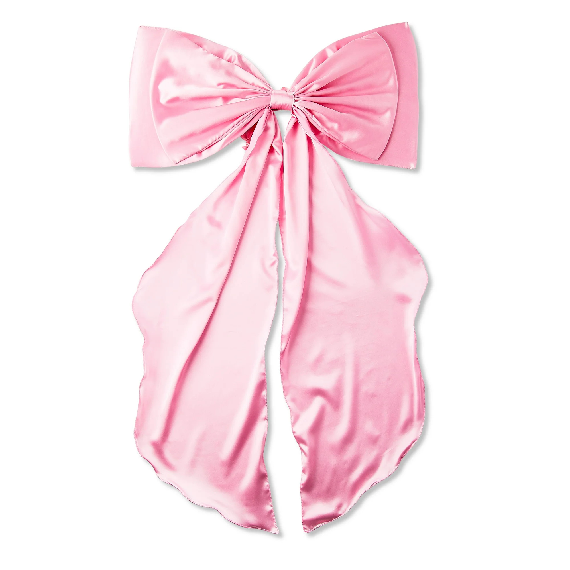 Fabric Satin Bow Christmas Tree Topper, Pink, 34.5", by Holiday Time | Walmart (US)