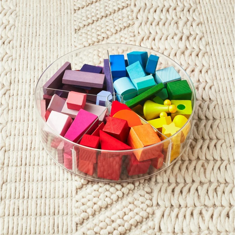 The Home Edit Clear Plastic High Wall Turntable with Removable Dividers, 12" x 12" x 3.5" | Walmart (US)