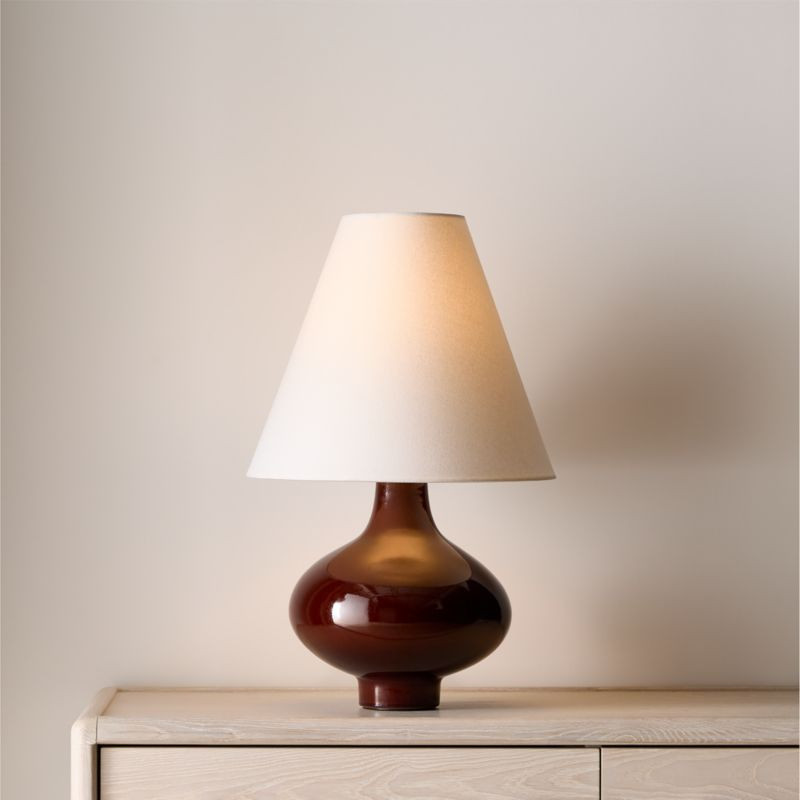 Stafford Bordeaux Ceramic Table Lamp with Fabric Shade 24 | Crate & Barrel