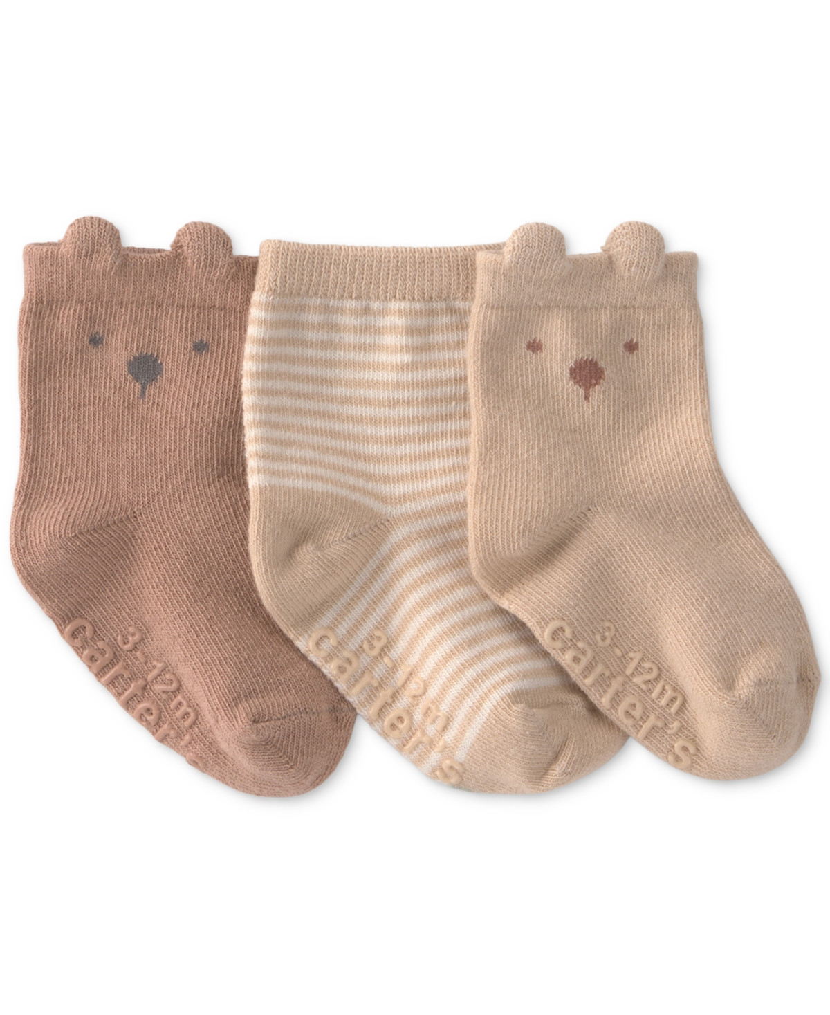 Carter's Baby Girls' or Boys' Bear Socks, 3-Pack - Brown | Macy's
