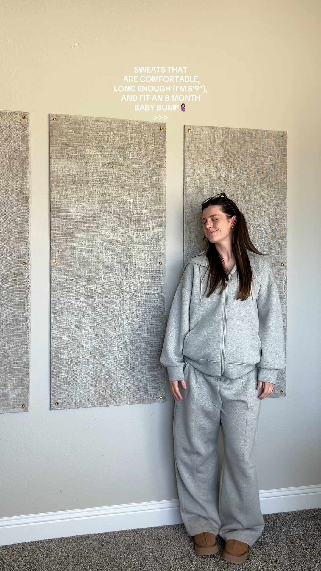 5’9” wearing a large in both top & bottom (also 8 months preg)

#LTKFindsUnder100 #LTKBump