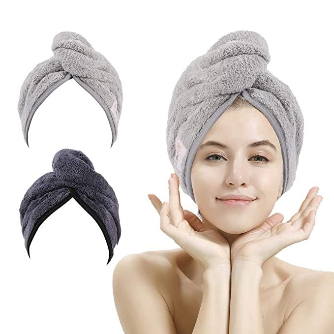 M-bestl 2 Pack Hair Drying Towels, Hair Towel Wrap, Super Absorbent Microfiber Hair Towel Turban ... | Amazon (US)