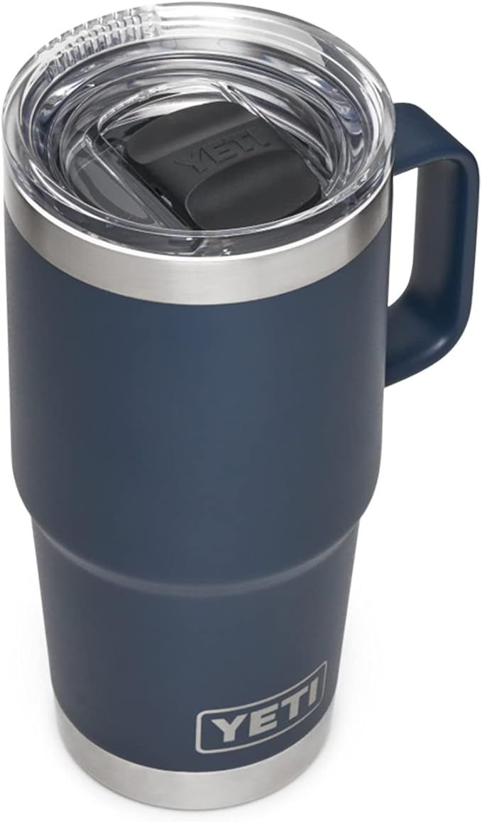 YETI Rambler 20 oz Travel Mug, Stainless Steel, Vacuum Insulated with Stronghold Lid, Navy | Amazon (US)