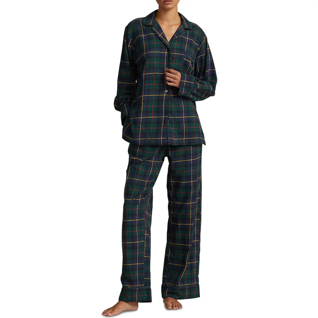 Polo Ralph Lauren Madison Plaid Organic Cotton Pajamas in Polo Tartan at Nordstrom, Size Small | Nordstrom
