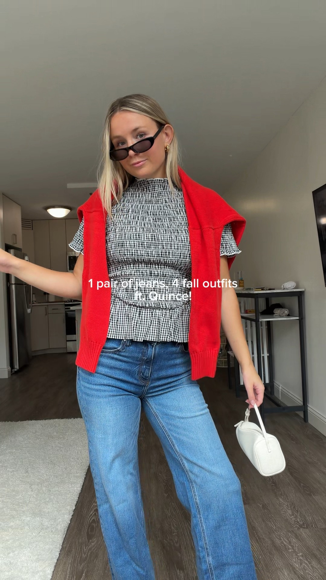 Styling 4 fall outfits with 1 pair of jeans ft. @Quince 🤎🍂 #quincepartner #shopltk #liketkit