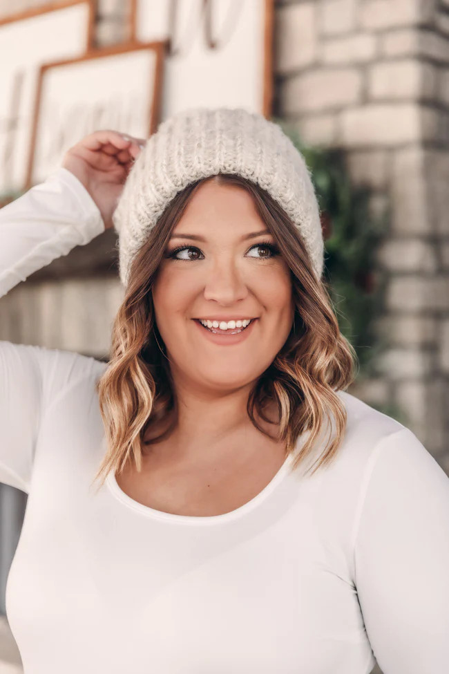 Forever Mine Beige Beanie | The Pink Lily Boutique