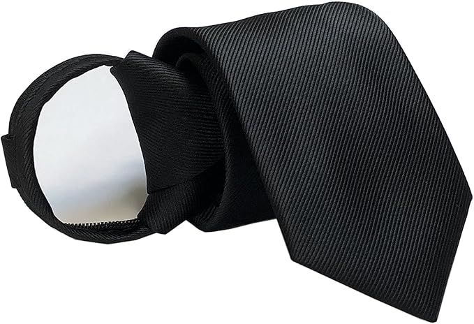Secdtie Mens Boys Skinny Zipper Tie Wedding Solid Color Easier Designer Neckties | Amazon (US)