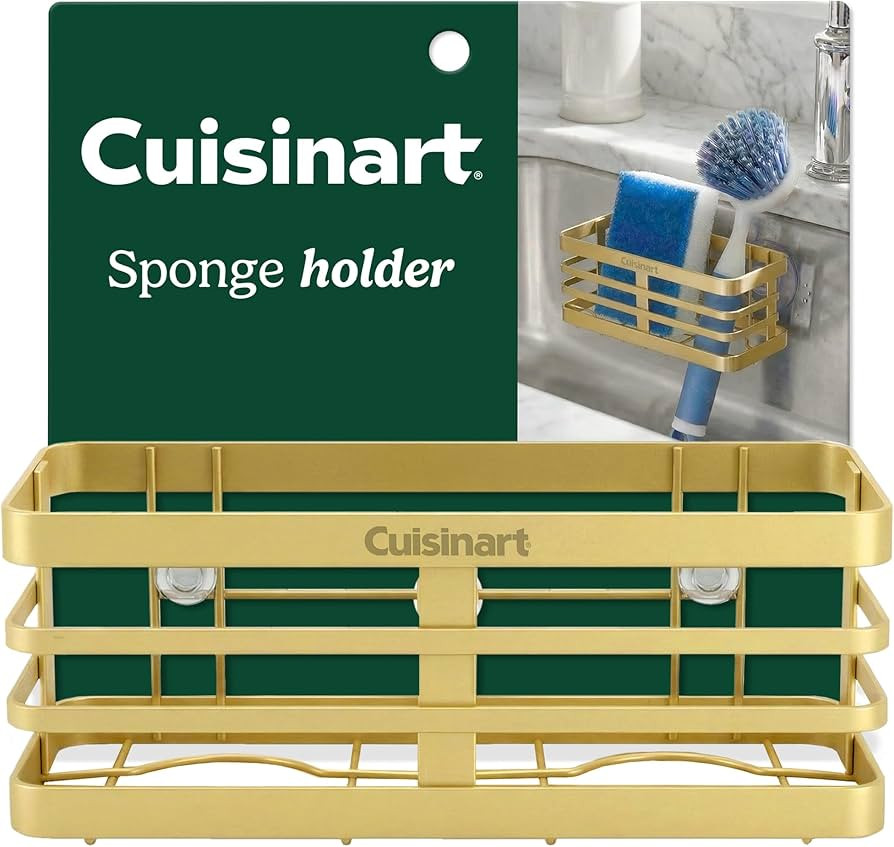 Cuisinart Sponge Holder for Kitchen Sink—Metal Sink Caddy with Triple Suction Cups, Kitchen Sin... | Amazon (US)