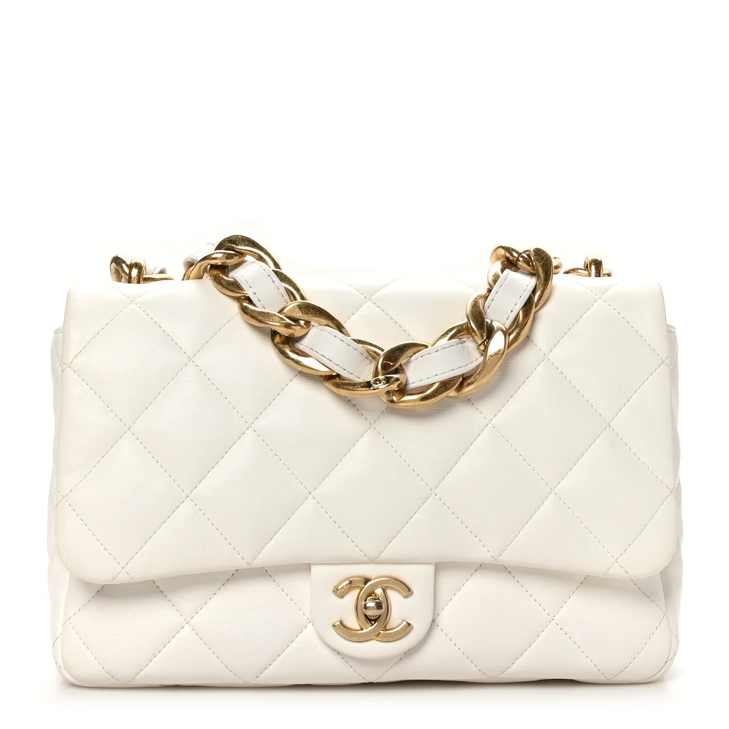 Chanel Lambskin Quilted Large CC Funky Town Flap White 1649135 | FASHIONPHILE (US)