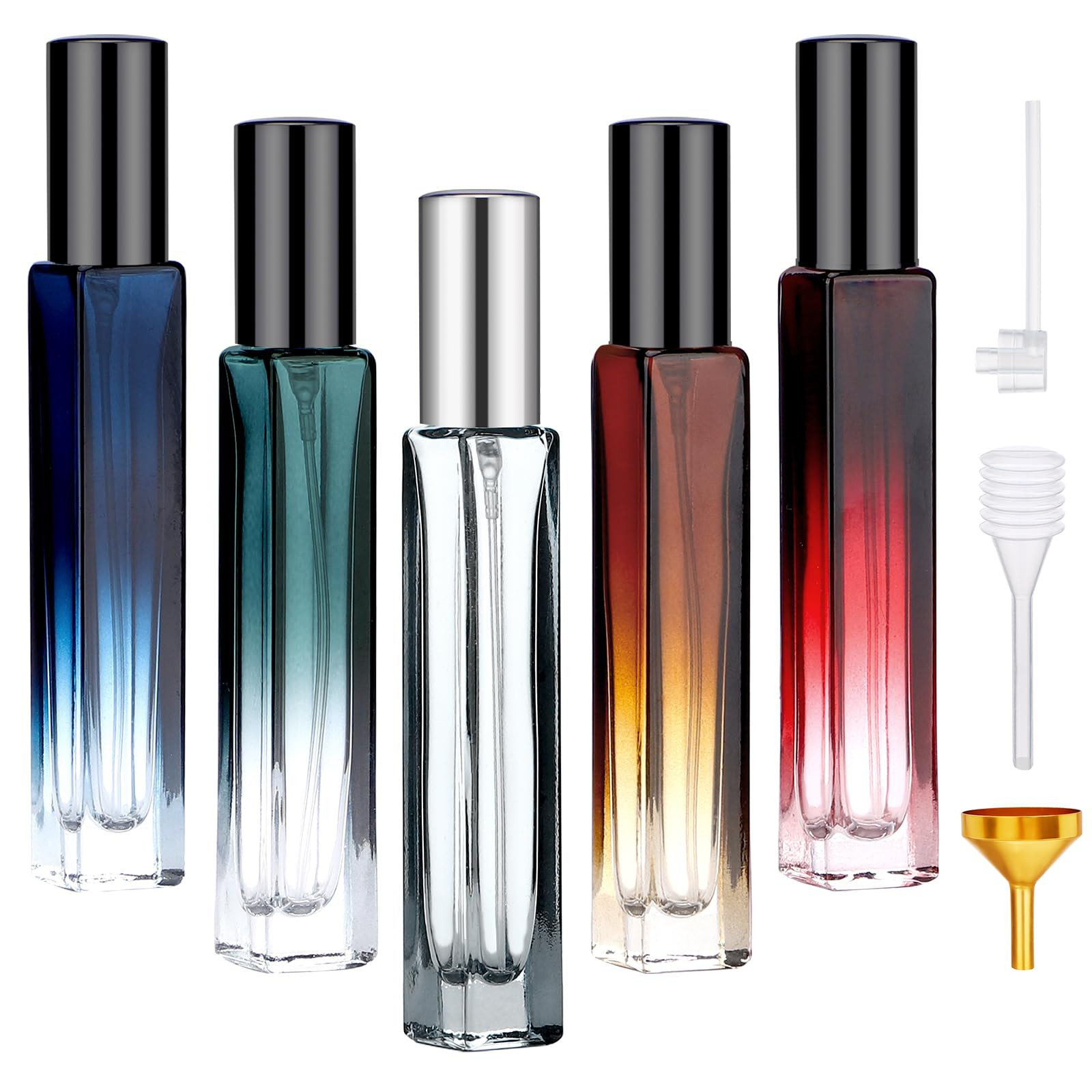 Segbeauty Glass Perfume Bottle Set, 5 Pack of 10ML Portable Perfume Travel Refillable, Empty Atom... | Amazon (US)
