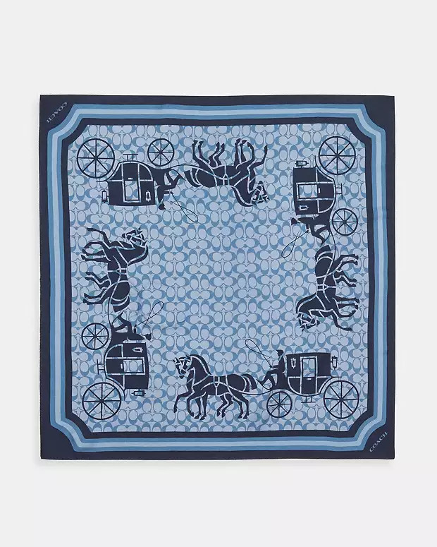 Signature Horse And Carriage Silk Square Scarf | Coach Outlet US