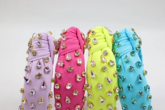 NEW 2022 Luxury Knotted Jeweled Headband  Cute Hair Accessory | Etsy | Etsy (US)