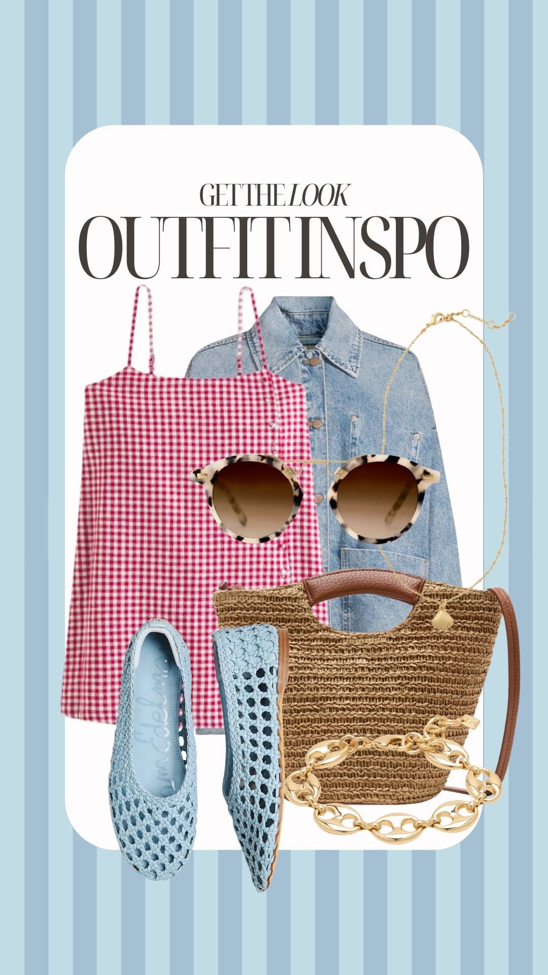 The perfect spring outfit, a gingham mini dress and a denim jacket 

#LTKootd