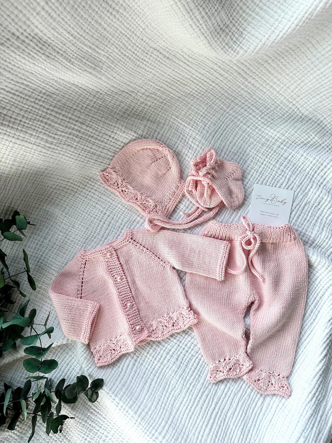 Newborn Baby Coming Home Outfit: Hand Knit Organic Cotton Baby Hospital Set - Etsy | Etsy (US)