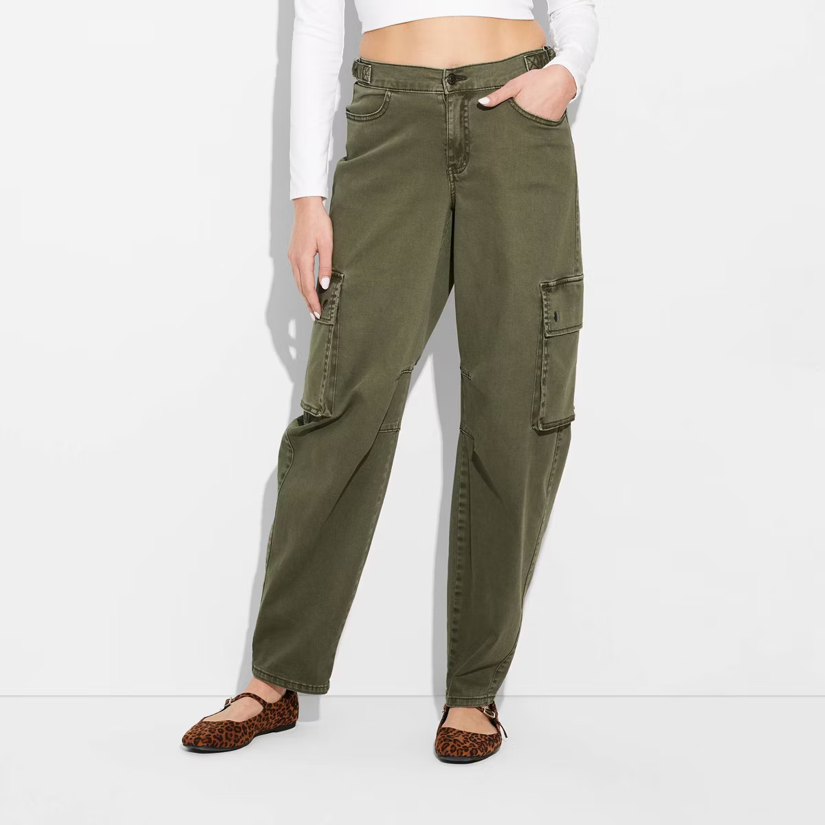 Women's Mid-Rise Barrel Cargo Pants - Wild Fable™ | Target