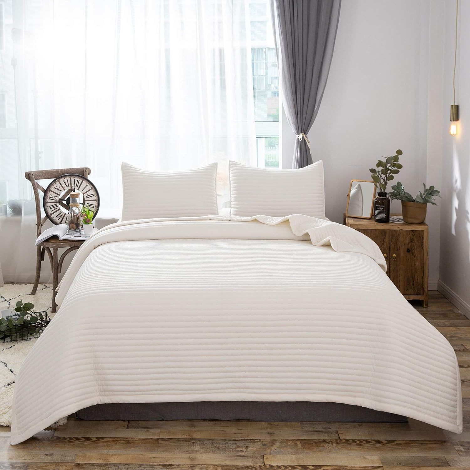 DAWNDIOR King Quilt Set Bedspread ＆ Coverlet King Size Reversible Soft Lightweight Machine Wash... | Amazon (US)