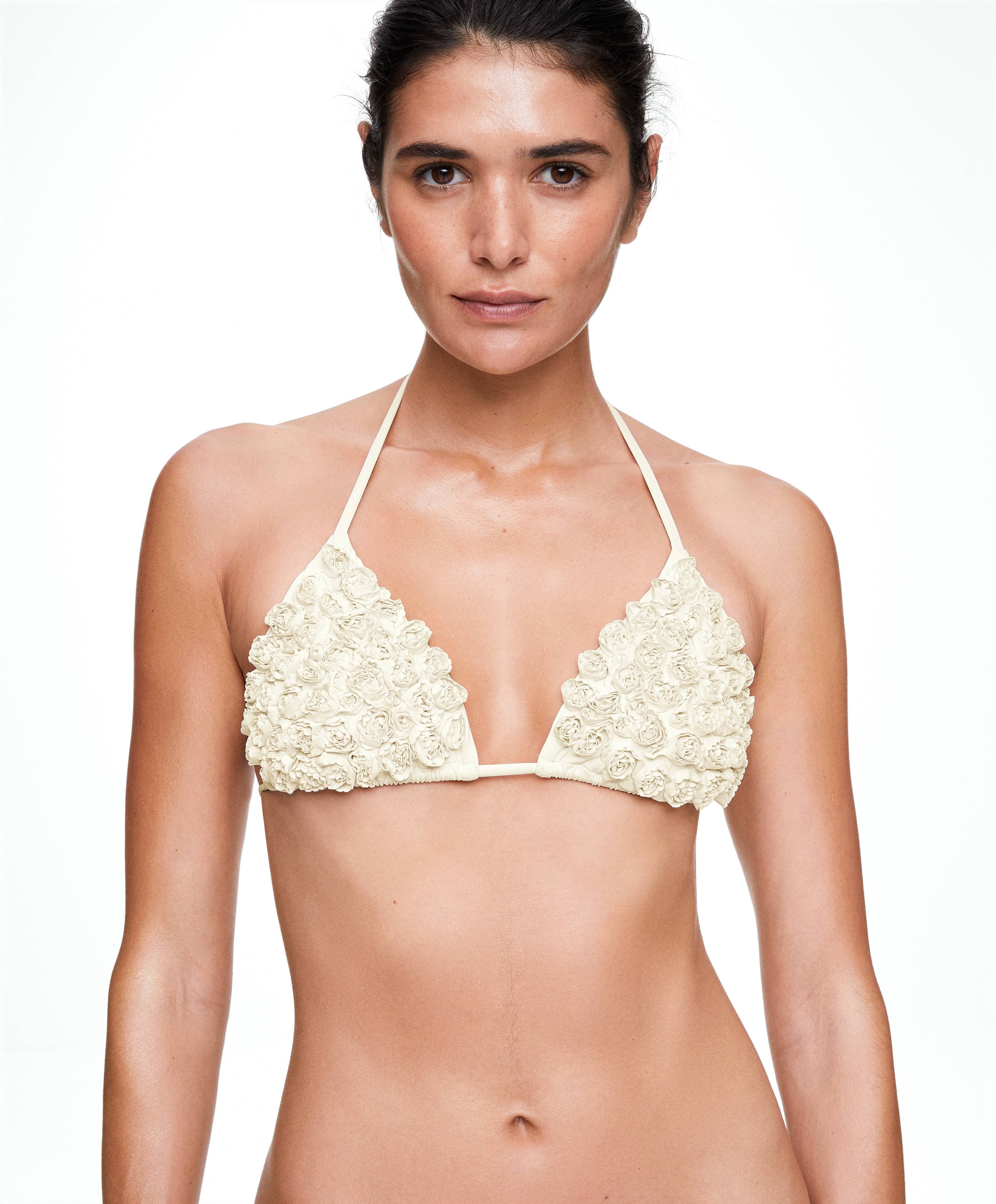 Floral appliqué triangle bikini top | OYSHO United States | OYSHO UK