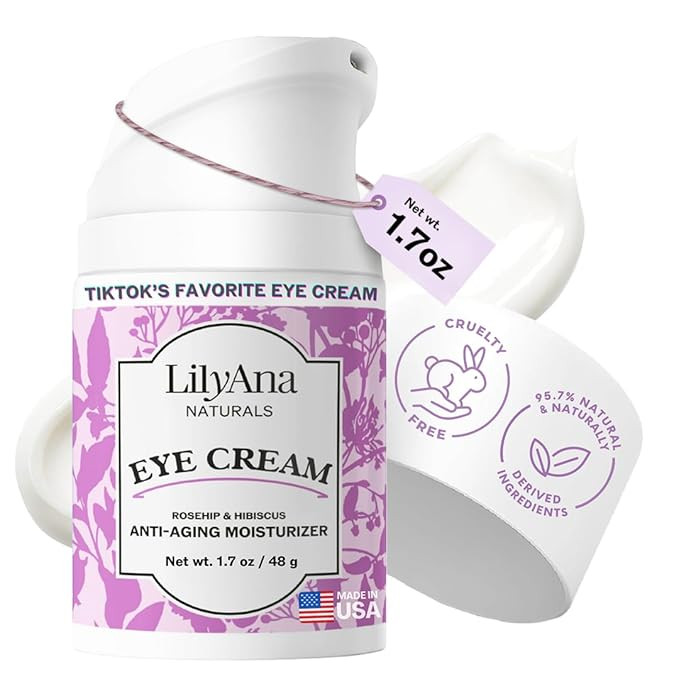 LilyAna Naturals Eye Cream for Dark Circles and Puffiness, Under Eye Cream for Wrinkles and Bags,... | Amazon (US)