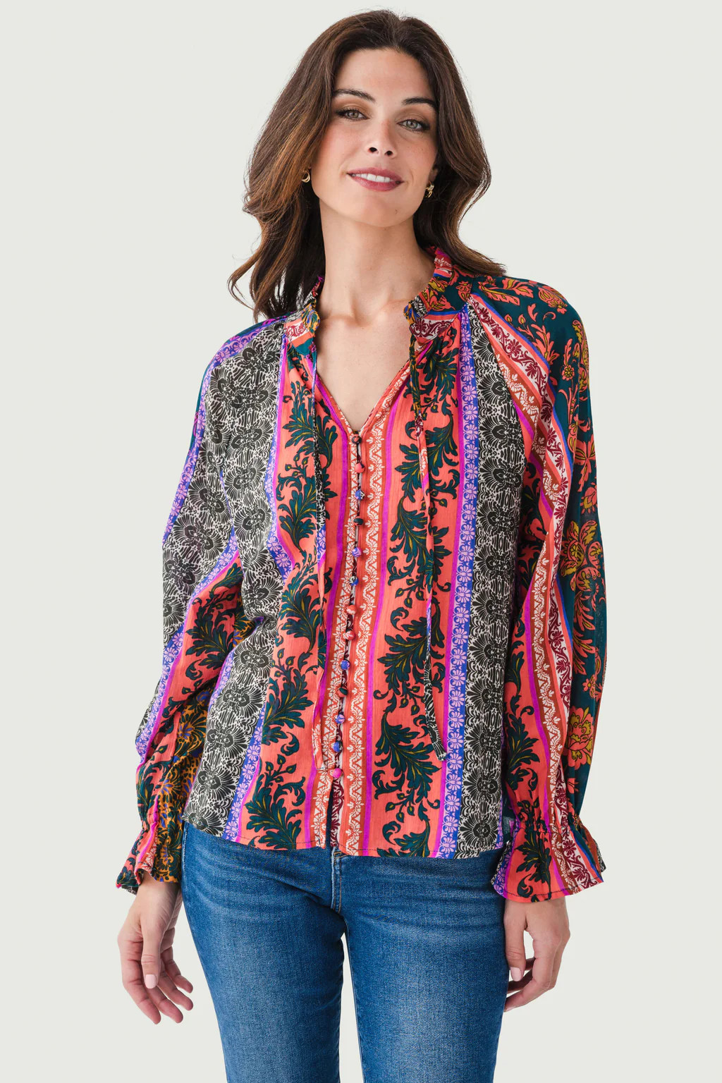 Dress Forum Patterned Long Sleeve Top | Social Threads