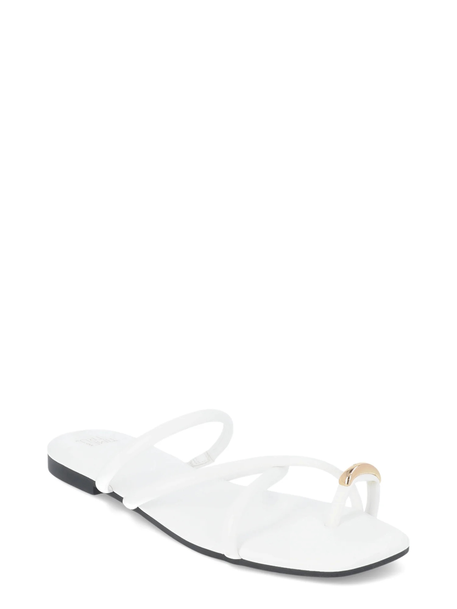 Time and Tru Women’s Strappy Hardware Toe Ring Sandals | Walmart (US)