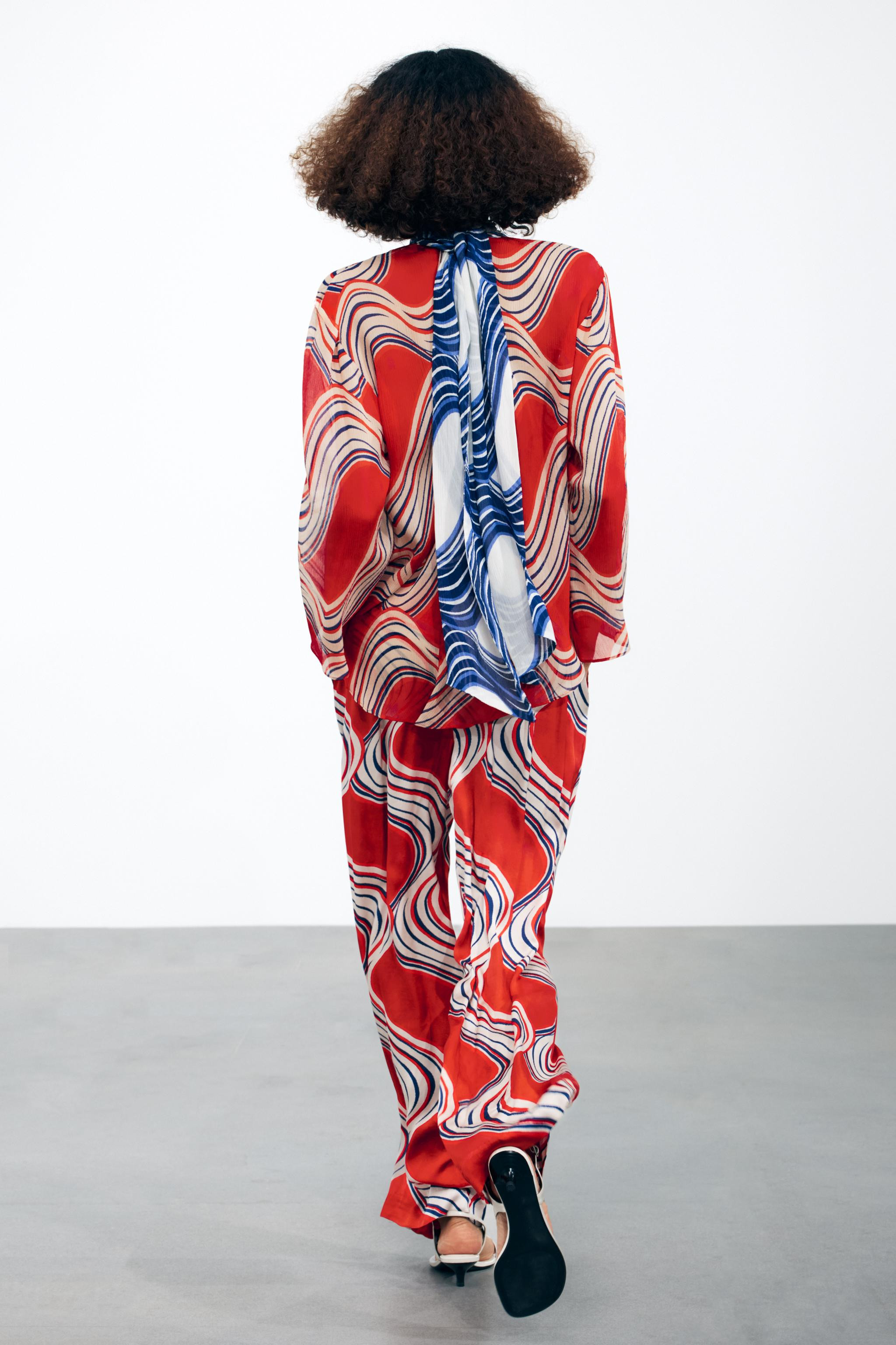 ZW COLLECTION PRINTED BOW SHIRT | Zara US