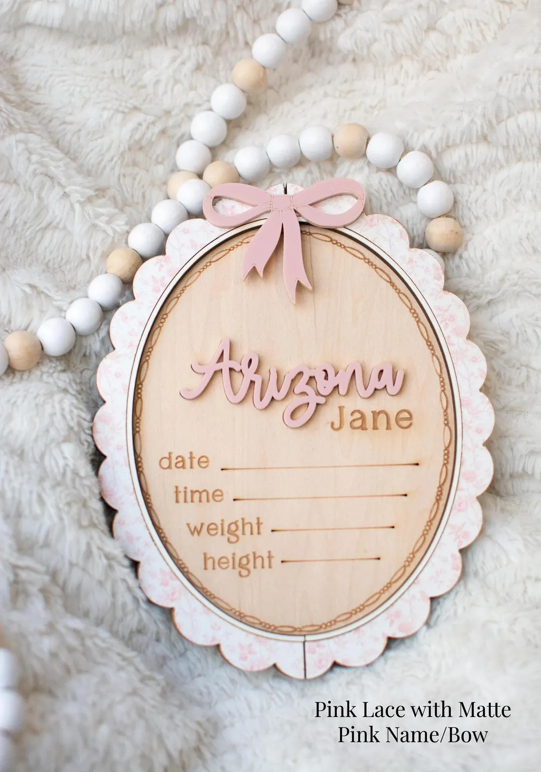 Pink Bow Coquette Birth Stat Sign Birth Announcement Sign for Hospital/ Birth Stat Sign Girl/ Nam... | Etsy (US)