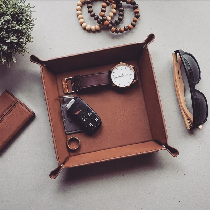Personalized Catch All Tray Vegan Leather Valet Tray Valet | Etsy | Etsy (US)
