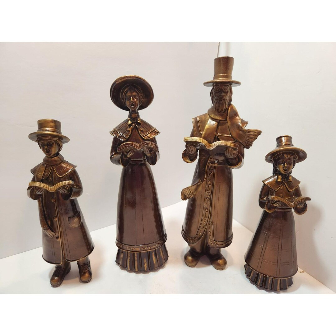 Vtg Kirkland Bronze Look Victorian Themed Christmas Carolers Figurines Set of 4 - Etsy | Etsy (US)