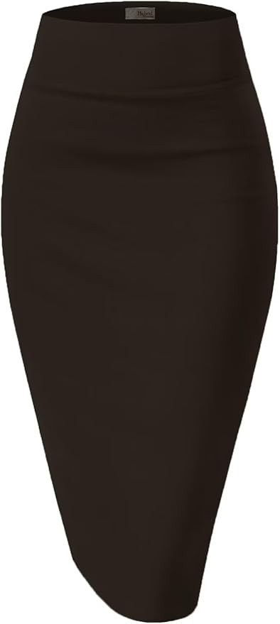 Hybrid & Company Women's Premium Nylon Ponte Stretch High Waist Pencil Suit Skirt Below Knee | Amazon (US)