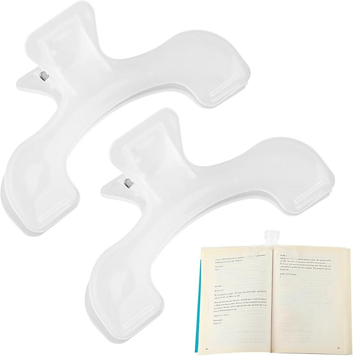 2PCS Book Page Holders for Reading, Transparent Book Clip, Page Holder Bookmark for Reading Teach... | Amazon (US)