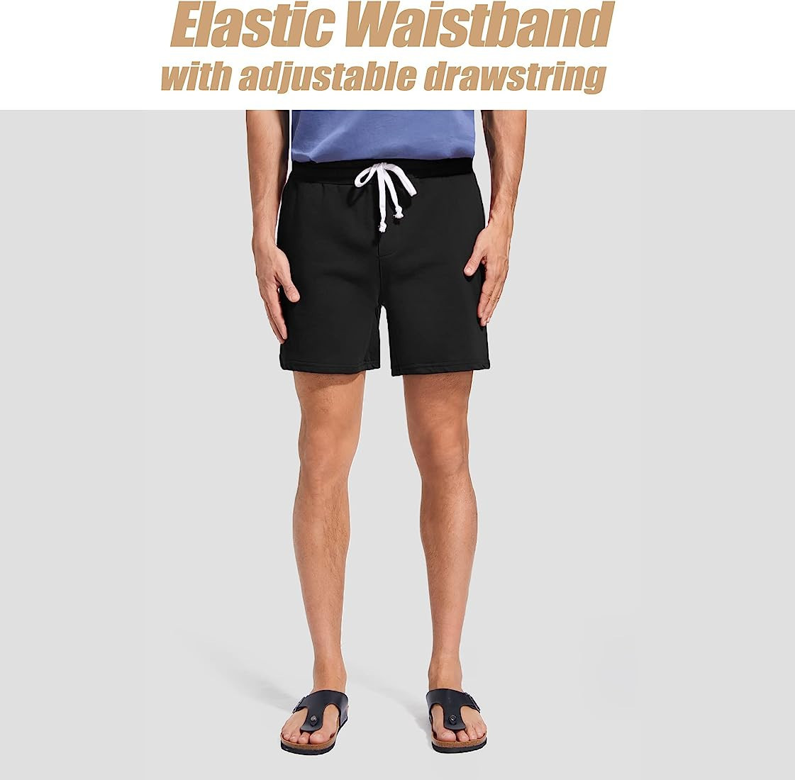 Solatin Mens 5.5" Athletic Gym Shorts Cotton Jogger Workout Lounge Jersey Zipper Pocket Sweat Sho... | Amazon (US)