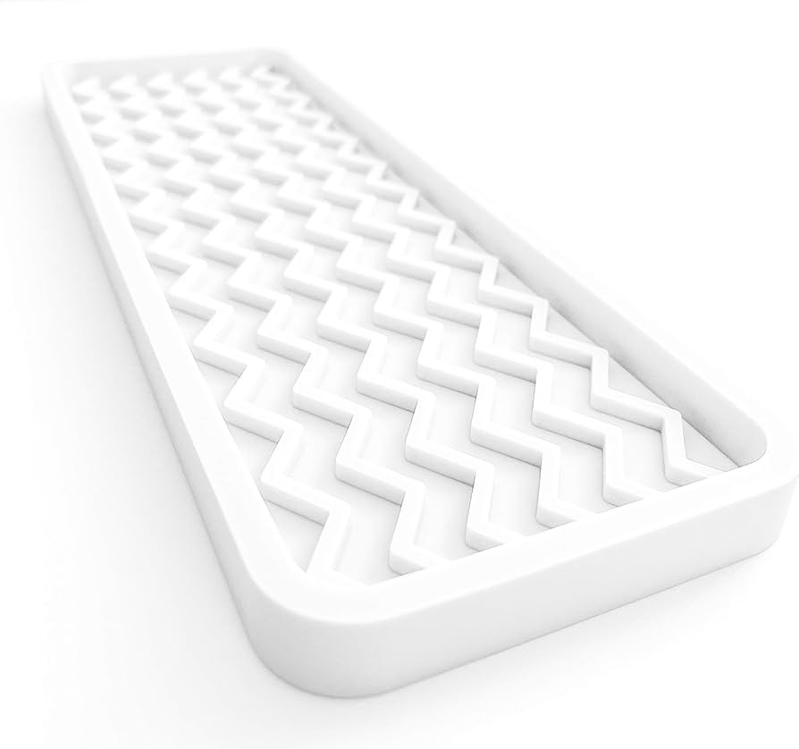 Happitasa Silicone Kitchen Sink Organizer Tray and Sponge Holder | Zigzag Style (WHITE, 12" x 4") | Amazon (US)