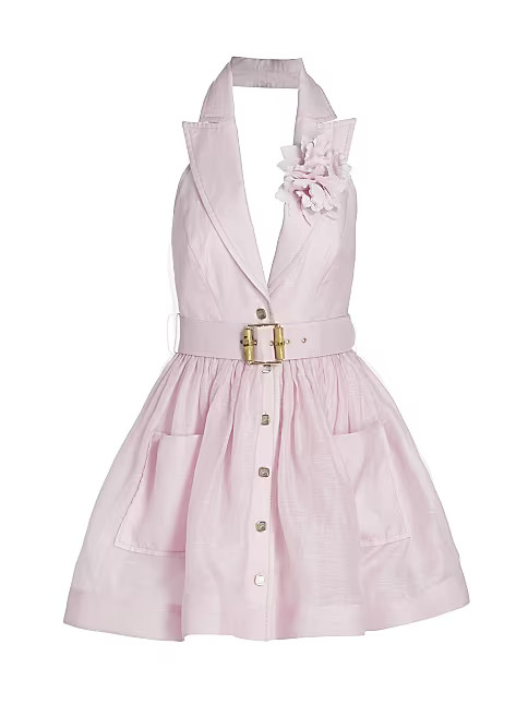 High Tide Belted Linen Tuxedo Minidress | Saks Fifth Avenue