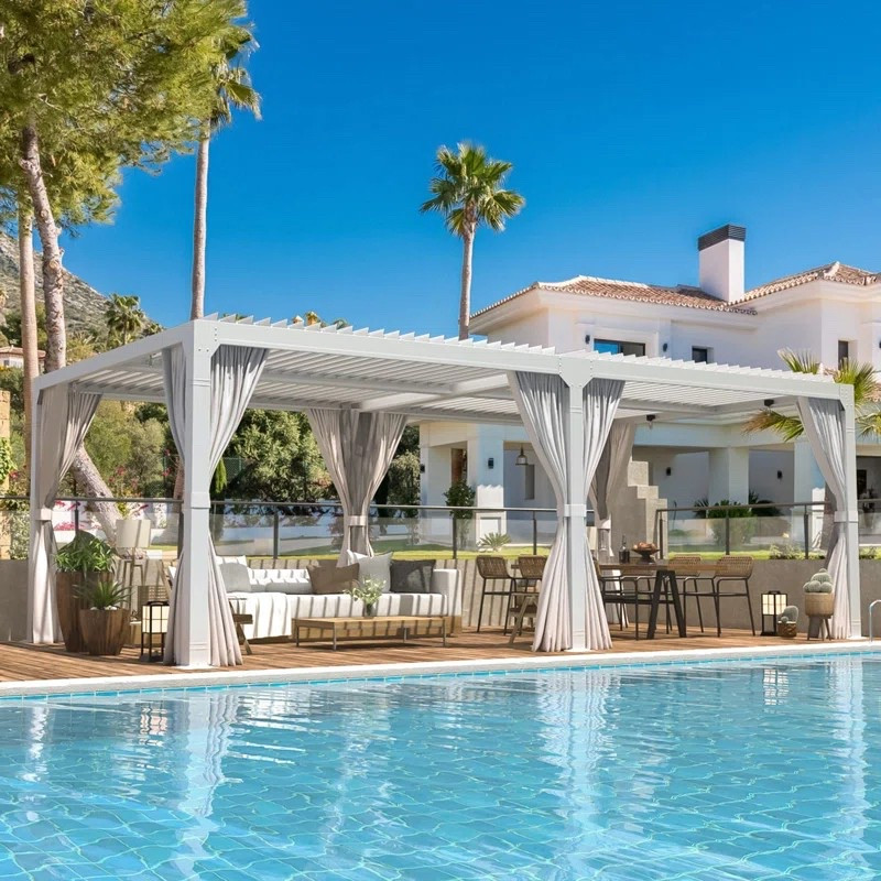 50% OFF! Aluminum Outdoor Pergola with Adjustable Louver Roof ⛅️ 

#LTKSeasonal #LTKSaleAlert #LTKSummerEdit