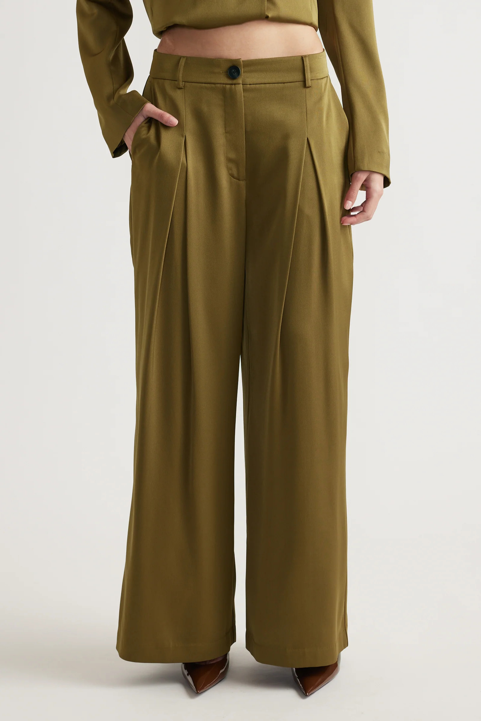 Sidney Wide Leg Pants - Chartreuse | DECJUBA