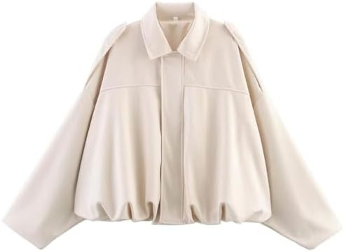 Women's Faux Suede Bomber Jacket Oversized Pilot Coats Fall Lapel Zip Up Motorcycle Streetwear Ou... | Amazon (US)