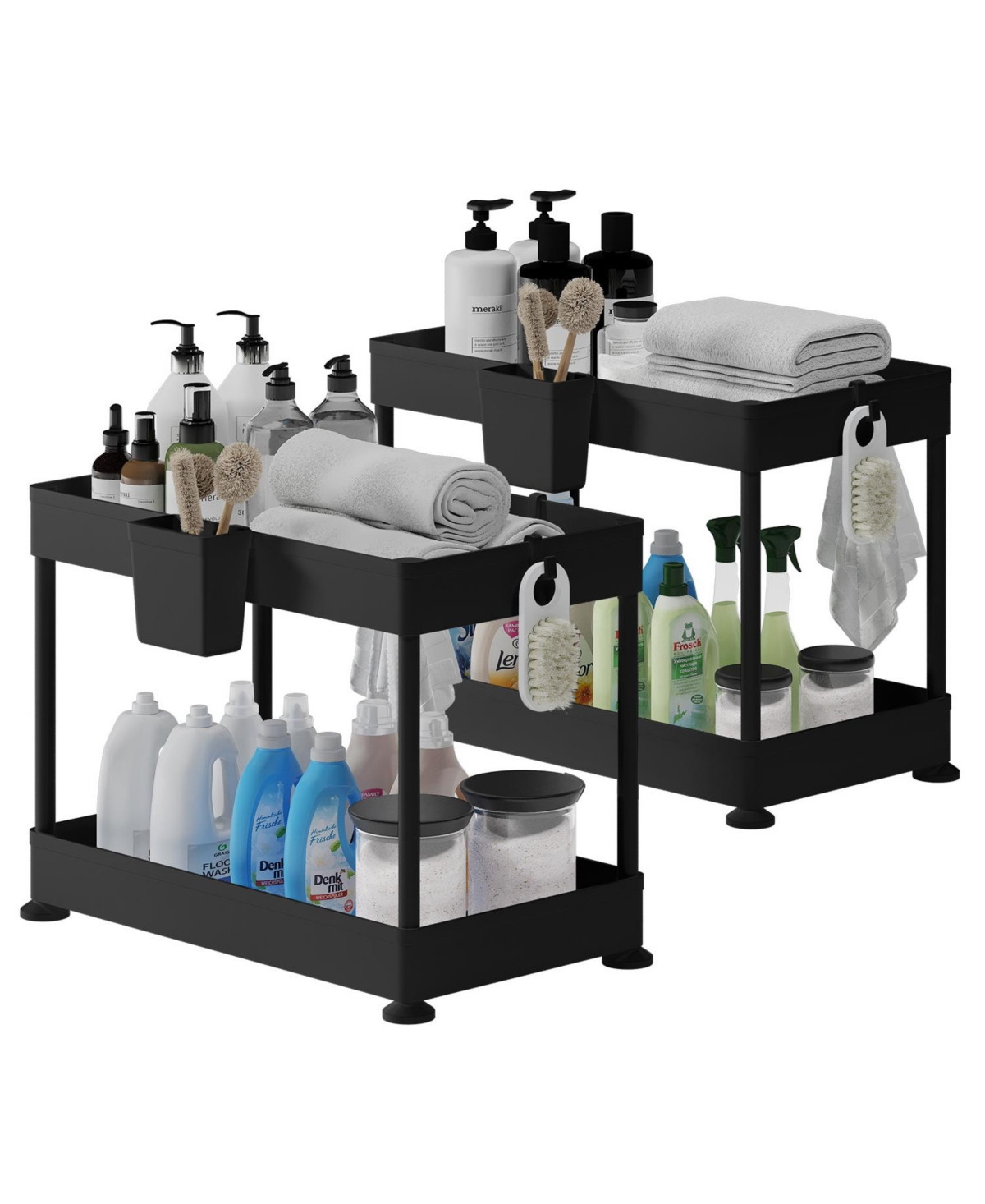 StorageBud Under Sink Bathroom & Kitchen Cabinet Organizer - Black | Macy's