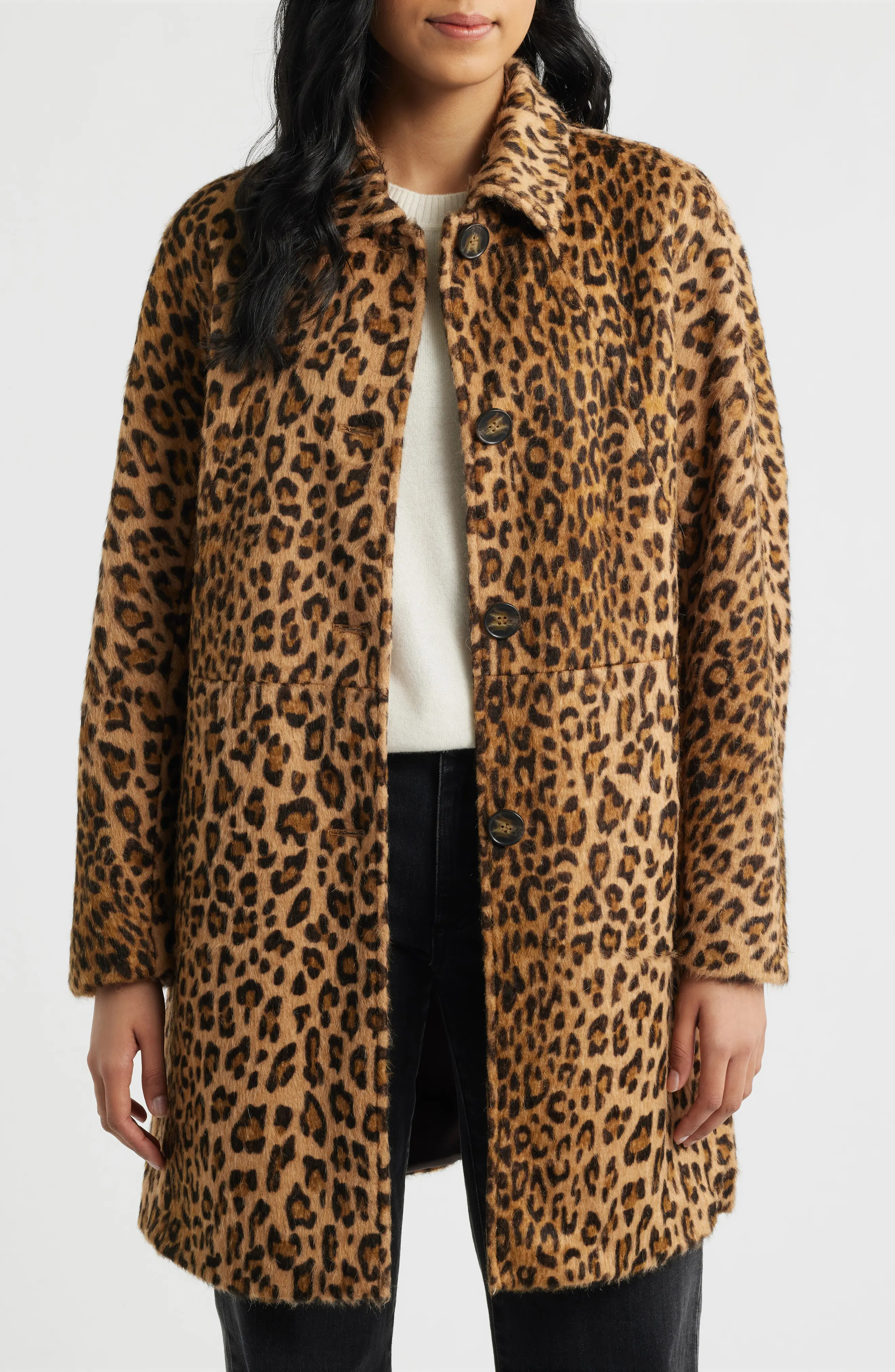 Long Leopard Print Coat (Women) | Nordstrom | Nordstrom