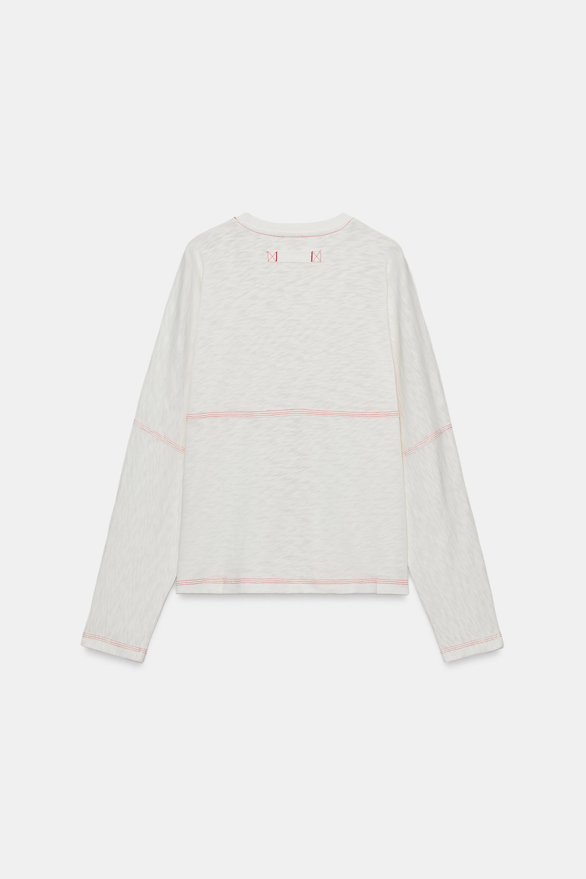 CONTRAST STITCH T-SHIRT | Zara UK