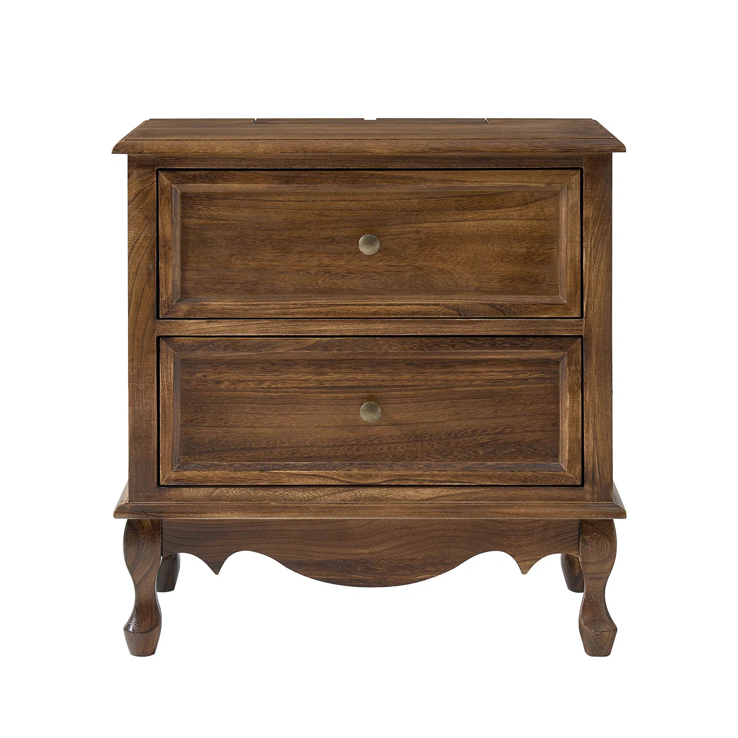 Lundgren Transitional 24''W 2-Drawer Nightstand with Wood Legs and Charging Station | Wayfair North America