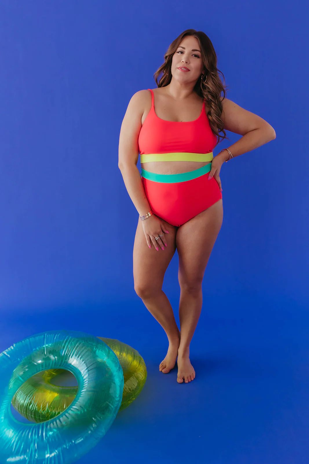MIAMI TWO PIECE IN NEON COLOR BLOCK BY PINK DESERT | Pink Desert