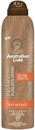 Australian Gold Instant Sunless Tanning Spray, 6 Ounce| Rich Bronze Color with Fade Defy Technolo... | Amazon (US)