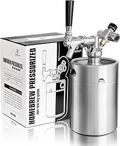 TMCRAFT 64oz Pressurized Mini Keg Growler, Portable Stainless Steel Home Keg Kit System with Upda... | Amazon (US)